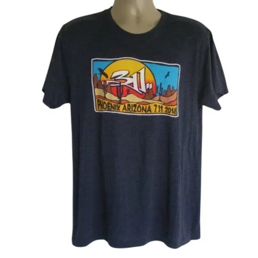 311 Concert Tshirt, M/L Heather Gray, 7.31.2018, Phoenix AZ, Short sleeves